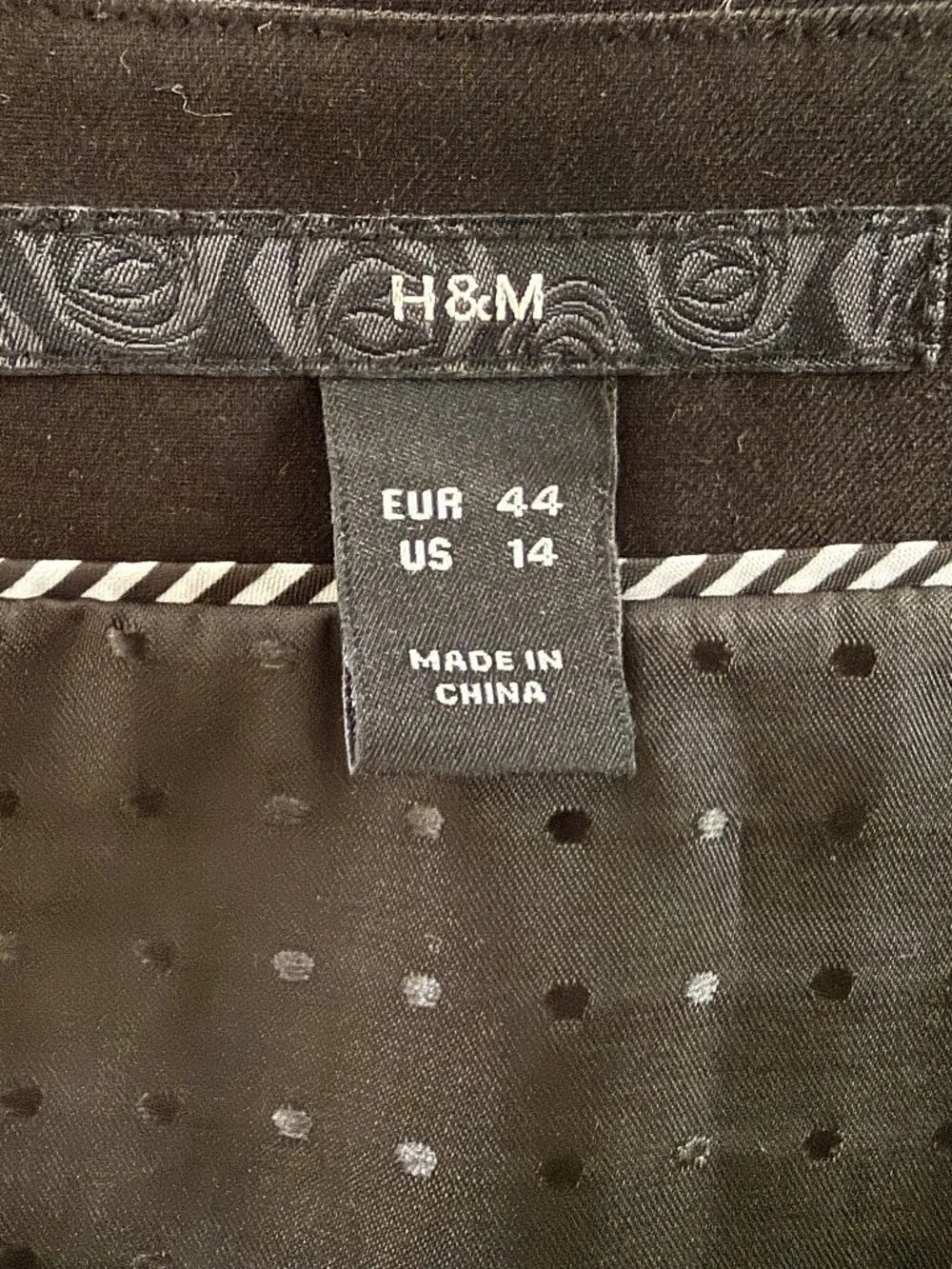 H&M Black Lined Skirt w/Four Kick Pleats - Size 14